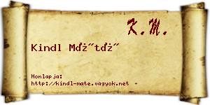 Kindl Máté névjegykártya