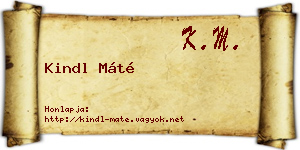 Kindl Máté névjegykártya